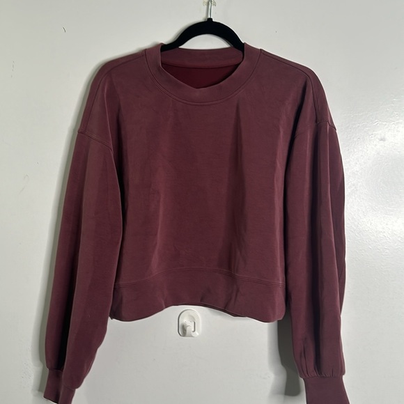 Lululemon perfectly over size cropped soft mull vine over size sweatshirt size 4 - Picture 5 of 10
